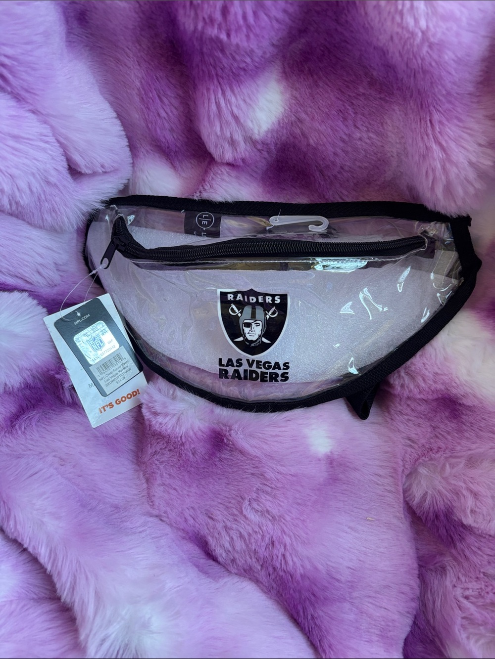 Las Vegas Raiders Clear Fanny Pack - Black Trim